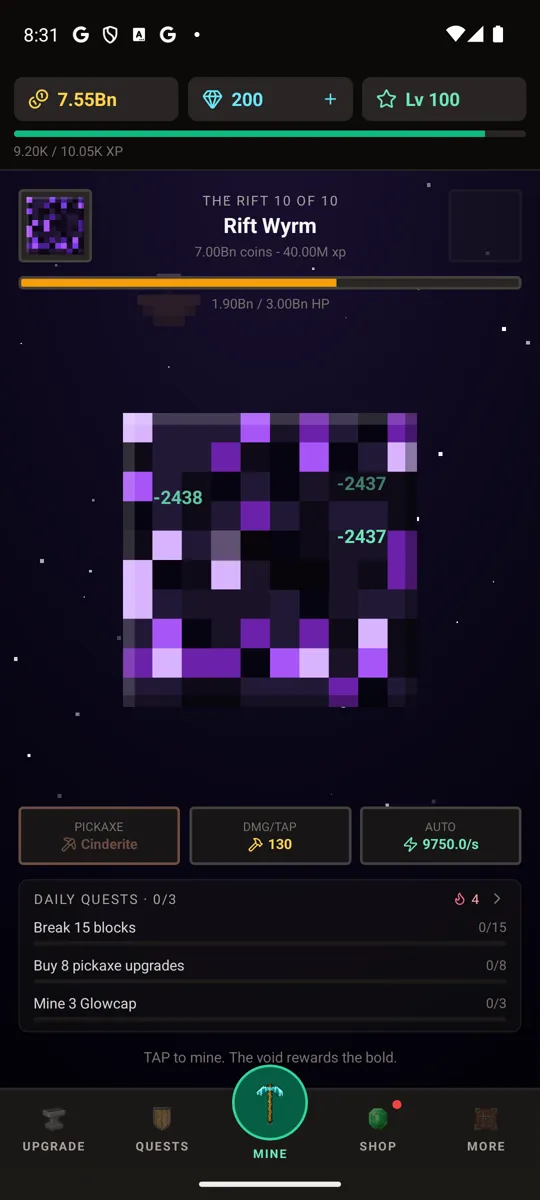 Facing the Rift Wyrm, the final boss